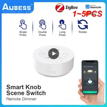 1 ~ 5PCS Tuya Smart Knob Switch Безжичен бутон за превключване на сцени Дистанционен димер Сценарий за автоматизация, захранван от батерии Интелигентен живот Изображение