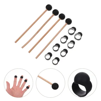 1 Комплект първокласни ефирни барабанни пръчки Ефирни протектори за пръсти Етерични барабанни фитинги Изображение