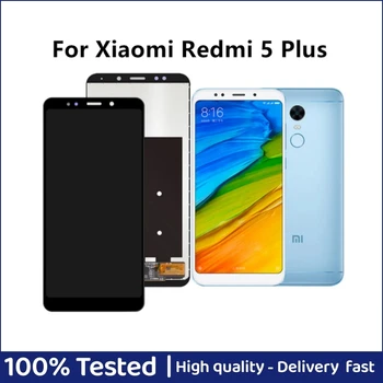 100% нов 5.99-инчов За Xiaomi Redmi 5 Plus дисплей сензорен екран цифров конвертор монтаж с рамка LCD Изображение