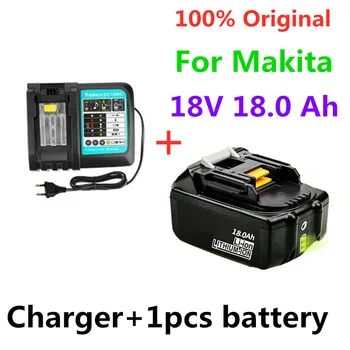 100% нова 18V 18.0A акумулаторна батерия18000mAh литиево-йонна батерия за MAKITA BL1880 BL1860 BL1830 Изображение