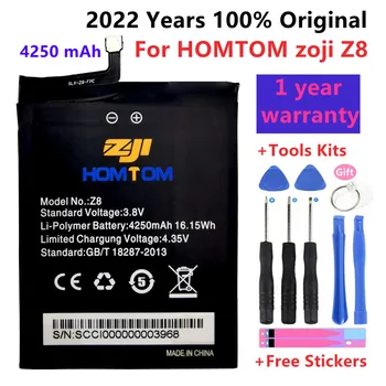 100% Нова оригинална батерия HOMTOM zoji Z8 4250 mAh За HOMTOM zoji Z8 смарт телефон Batteria + безплатни инструменти Изображение