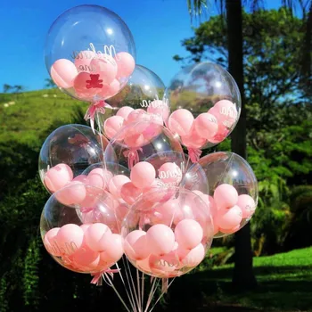 10pcs 10 12 18 20 24 36inch прозрачен бобо балони сватбено парти за рожден ден балон балон ясно надуваеми въздух хелий балони Изображение