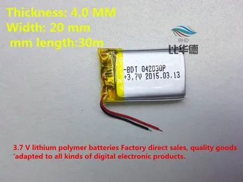 (10pieces/lot) 042030 180 mAh литиево-йонна полимерна батерия качество на стоките качество на CE FCC ROHS сертифициращ орган Изображение