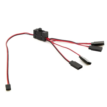 1PCS RC серво разширение 1 до 4 Y кабел LED светлина контрол мощност превключвател за JR Futaba RC модел Изображение