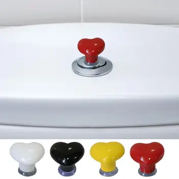 1pcs Тоалетна бутон Pusher сърце форма Push Switch Къпане Flush Press Room Button Воден декор Тоалетна Flush Tool & Замяна Изображение