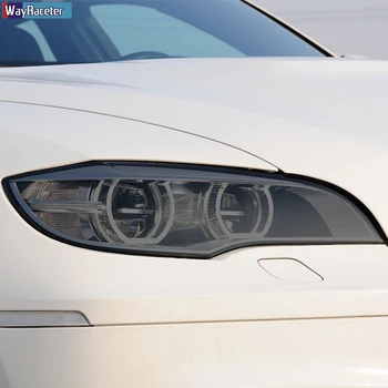2 бр. Защитно фолио за автомобилни фарове Предна светлина Прозрачен опушен черен TPU стикер за BMW X6 M E71 2008-2014 Аксесоари Изображение