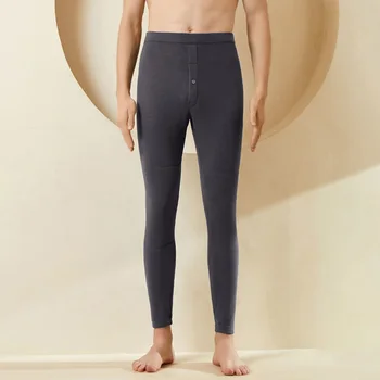 2022 Мъжки топли панталони с висока разтеглива материя, подходяща за зимни мъже Топли панталони есен зимни вълнени панталони лайнерголям размер вътре износване Изображение