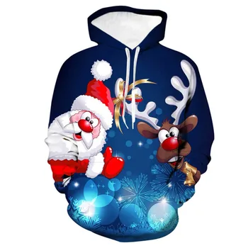 2023 Унисекс Коледа 3D печат смешно Коледа пуловер качулка суитчър мъже Womenr пролет и есента стил плюс размер облекло Изображение