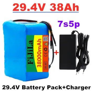24V 38Ah 7S5P batterie pack 250W-500W 29,4 V 38000mAh lithium-ionen für rollstuhl elektrische fahrrad mit BMS Изображение