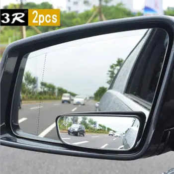 2PCS кола сляпо петно огледало регулируема 360 градуса без рамки обратно виждане широкоъгълен кръг изпъкнал за паркиране огледало за обратно виждане части Изображение