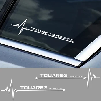 2PCS Стикери за странични прозорци на автомобила Екстериор за логото на VW Touareg Водоустойчив стайлинг тунинг винил филм декор Decals Авто аксесоари Изображение