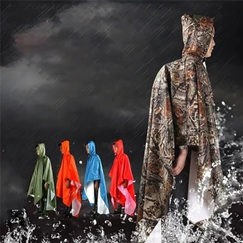 3 в 1 многофункционален дъждобран за възрастни мъжки женски открит раница дъждобран за къмпинг туризъм дъждобран Wateproof пончо Изображение