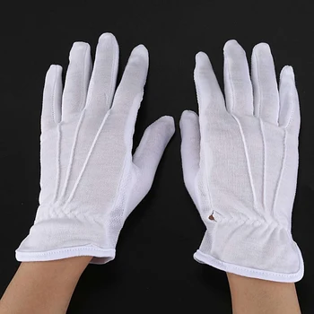4 чифт защитни противоплъзгащи бели памучни работни ръкавици за шофиране Изображение