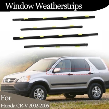 4PCS Външни прозорци за автомобили Гумена лента за времето за Honda CR-V CRV 2002-2006 Водоустойчива лента за налягане Уплътнителна лента Аксесоари за кола Изображение