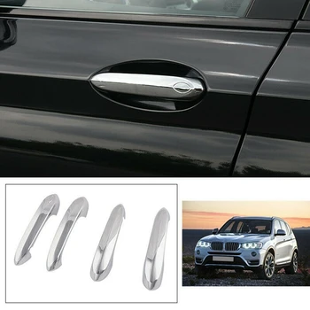 4PCS кола хром външна врата дръжка капак стикер подстригване за-BMW X3/X4/X5/X6/X7/M5/3/5/6/8-Series G01 G02 G05 G06 G07 F90 Изображение