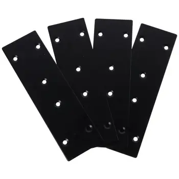 4Pcs черни плоски прави скоби за скоби от неръждаема стомана, метал 6.57x 1.9