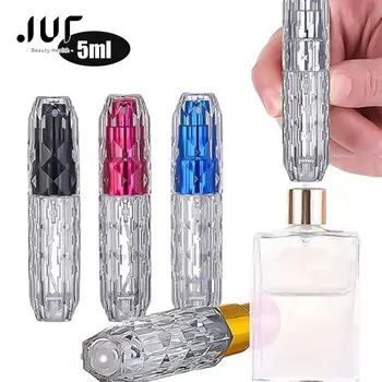 5ml висококачествен празен парфюм за многократна употреба Кристално дъно бутилка козметични контейнери Парфюмен пулверизатор спрей дозатор преносим Изображение