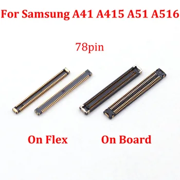5pcs 78Pin USB зареждане FPC конектор за Samsung A41 A415 A51 A516 A515 A31 A315 A71 A716 A715 F M51 A70 зарядно устройство на борда Изображение