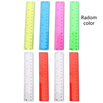 8Pcs метрични насипни линийки комплект с инчове и сантиметри, детски владетел за училище, цветен прозрачен владетел пластмасов дропшипинг Изображение