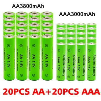 AA + AAA акумулаторна AA 1.5V 3800mAh / 1.5V AAA 3000mah Алкална батерия Фенерче играчки Гледайте MP3 плейър Сменете Ni-MH батерията Изображение