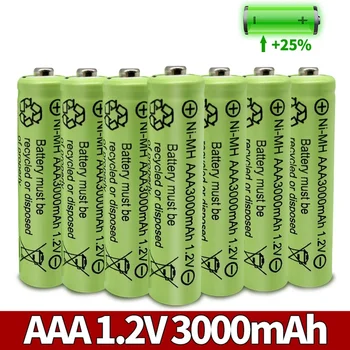 AAA 3000mAh 3A 1.2V Ni-MH жълта акумулаторна батерия за MP3 RC Toys доведе фенерче фенерче фенерче Изображение