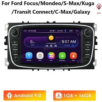 Android 10 Car Radio 2 Din GPS за FORD Focus S-MAX Mondeo C-MAX Galaxy 2007-2012 Мултимедиен плейър Видео USB DVR FM WIFI Без DVD Изображение