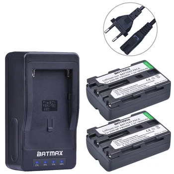Batmax 2pcs 1800mAh NP-FM500H FM500H батерия + LED ултра бързо зарядно устройство за Sony A57 A65 A77 A99 A350 A550 A580 A900 камера Изображение