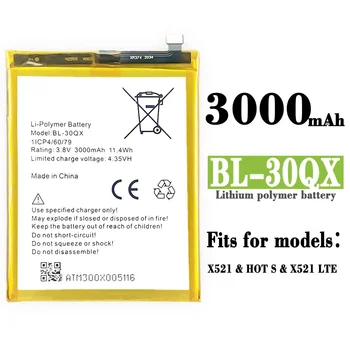 BL-30QX висококачествена резервна батерия за мобилен телефон Infinix X521 HotS BL-30QX вградена батерия с голям капацитет Изображение