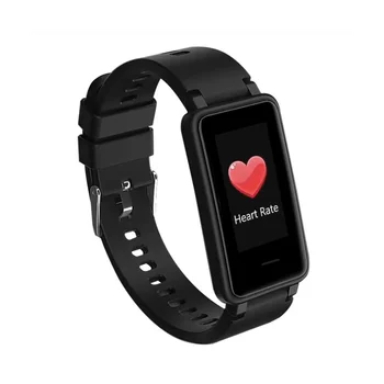 C2 Smart Band Мъже Спортни часовници Здраве Сърдечен ритъм Фитнес Tracker Крачкомер Дамски маншет за IOS Android (черен) Изображение