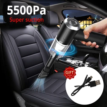 Car Vacuum 5500PA Безжична висока мощност 35W USB зареждане Handheld Черно Home Desktop клавиатура Mini Portable Автоматично почистване Изображение