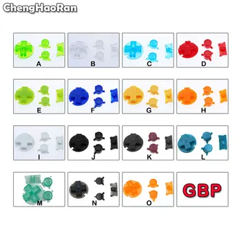 ChengHaoRan Ясно синьо / зелено / черно цветни бутони комплект замяна за Gameboy Pocket GBP Бутон за включване на захранването A B D подложки бутон Изображение