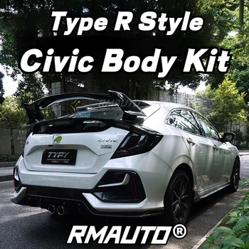 Civic Type R TR Style Spoiler Rear Trunk Wing Lip Spoiler Racing Body Kit For Honda Civic Sedan Hatchback 2016-2021 Аксесоари Изображение
