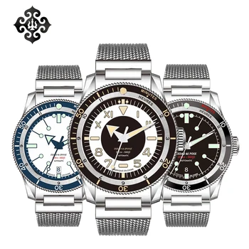 IPOSE IX&DAO 2023 НОВ Мъжки GMT автоматични механични часовници SW200 неръждаема стомана спорт водоустойчив C3 водолаз часовник часовник за мъже Изображение