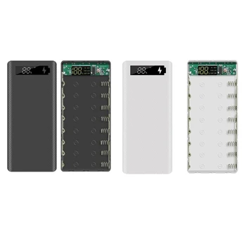 LCD захранване банка случай LCD дисплей подкрепа 20000Mah LCD дисплей за 8X18650 батерия бял Изображение