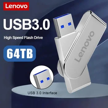Lenovo 64TB 16TB USB флаш устройство 4TB 2TB USB3.0 Memory Stick Metal Pendrive 128GB флаш устройство Високоскоростни 520MB/S USB устройства Изображение