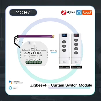 MOES ZigBee 3.0 Интелигентен модул за превключване на завеси Моторизирани ролетни щори Motor Tuya Smart Life Alexa Echo Google Home Изображение