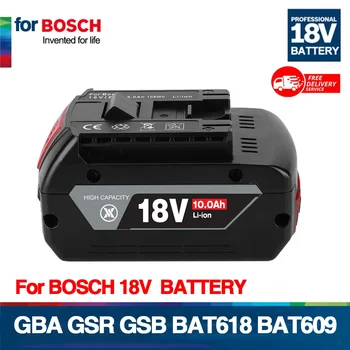 NEW 18V 10Ah акумулаторна литиево-йонна батерия за Bosch 18V електроинструмент Backup 6000mah преносима подмяна BAT609 индикаторна светлина Изображение