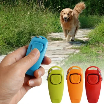 Pet Dog Training Clicker Пластмасови Whistle Clicker с ключодържатели Спрете лаещи кучета Click Training Aid Tool fo 1PC Изображение
