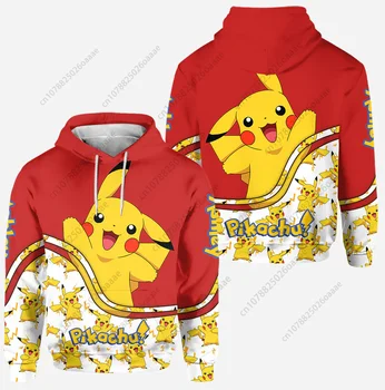 Pokemon Gengar Pikachu 3d печат сива врана мъже жени случайни суитчър PKM цип сива врана мода улично облекло деца пуловер качулка Изображение