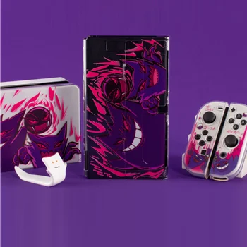Purple Devil Hard Cover TV Dock Case за Nintendo Switch Oled Crystal Shell Joy-Con контролер TPU Soft Protector Thumb Grip Cap Изображение