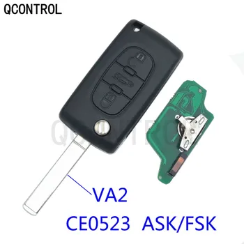 QCONTROL 3 бутон авто кола дистанционно ключ Fob ID46 чип за CITROEN C5 C4 C3 C2 Berlingo Picass ID46 CE0523 ASK/FSK 433MHz VA2 острие Изображение