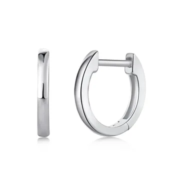 S925 Сребърни минималистични обеци в стил Класически ретро универсални обеци Изображение