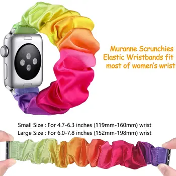Scrunchie каишка за Apple лента за часовник 40mm 41mm 44mm 42mm 38mm 45 Еластична найлонова Solo Loop гривна iWatch серия 7 8 6 3 se лента Изображение