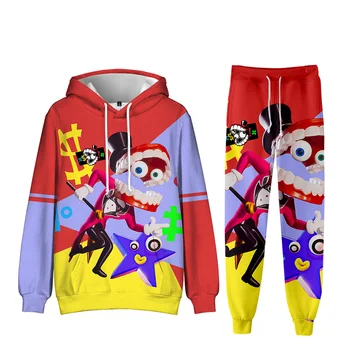 The Amazing Digital Circus Merch Hoodies Set Winter Cosplay Women Men Fashion Casual Streetwear Sweatshirts Изображение