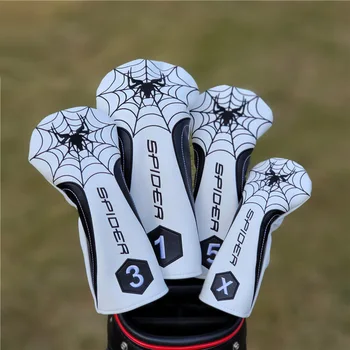 Universal Spiders Golf Club Headcovers For Driver Fairway Woods Hybrid Waterproof Protector Set PU кожа мека издръжлива проста Изображение