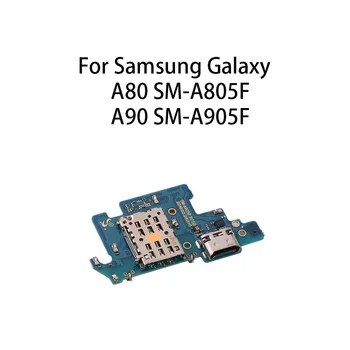 USB порт за зареждане Жак док конектор за зареждане съвет Flex кабел за Samsung Galaxy A80 SM-A805F A90 SM-A905F Изображение