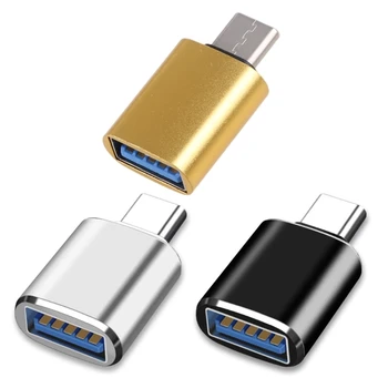USB тип C мъжки към USB женски адаптер преносим тип-C адаптер за лаптопи, зарядни устройства 5Gbps високоскоростен трансфер на данни Изображение