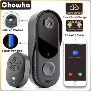 WiFi видео домофон външна камера за звънец на вратата Интелигентна домашна сигурност Безжичен WiFi звънец 2-посочно аудио нощно виждане Doorbell камера Изображение