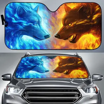 Wolf Ice And Fire Auto Sun Shades Car UV защита на предното стъкло сенник аксесоари за семейни подаръци Изображение