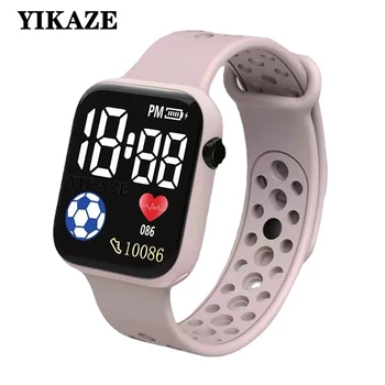 YIKAZE LED цифров часовник за деца момчета водоустойчиви спортни часовници момичета силиконови цифров часовник случайни деца електронни Reloj Изображение